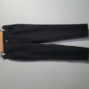 Nasty Gal women's size 6 jeans black 100% cotton distressed ripped hole in knee